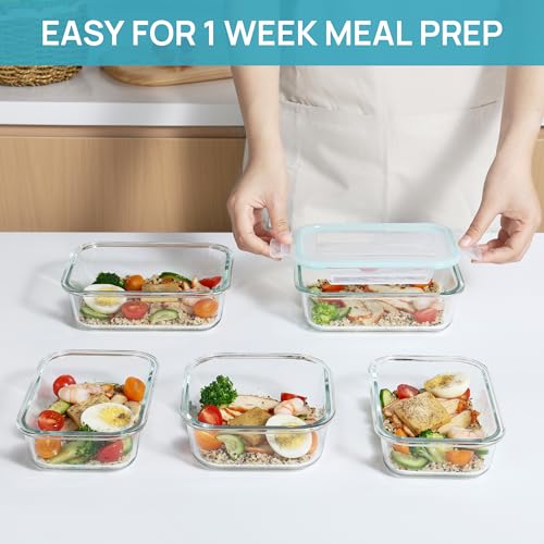 15 Pack Glass Food Storage Containers with Airtight Leak Proof Lids A320172