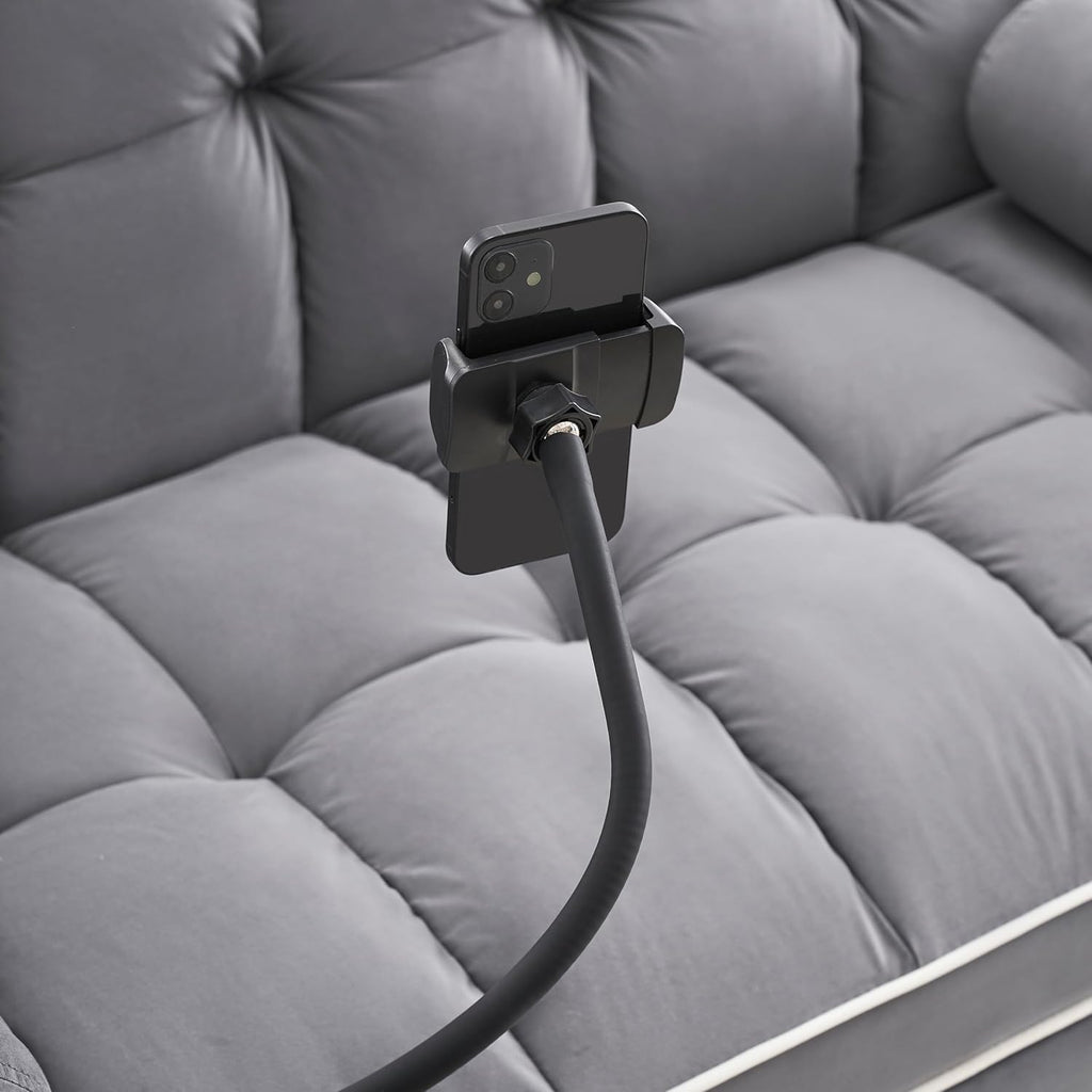 3 in 1 Sleeper Sofa Pull Out Bed, Velvet Convertible SofaBed, 55" Loveseat with Adjustable Backrest, Gray T7512