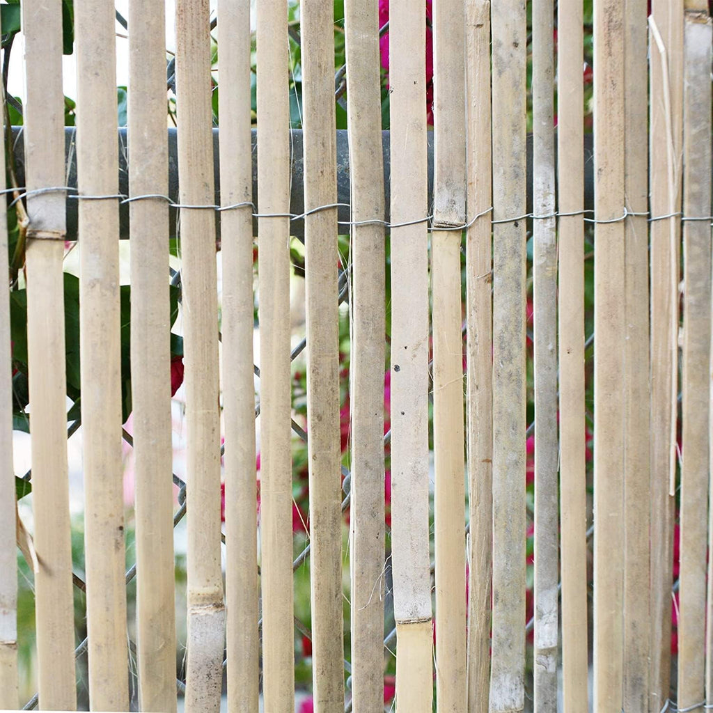 Natural Split Rolled Bamboo Fence Panel 6 ft H x 6 ft L K706904