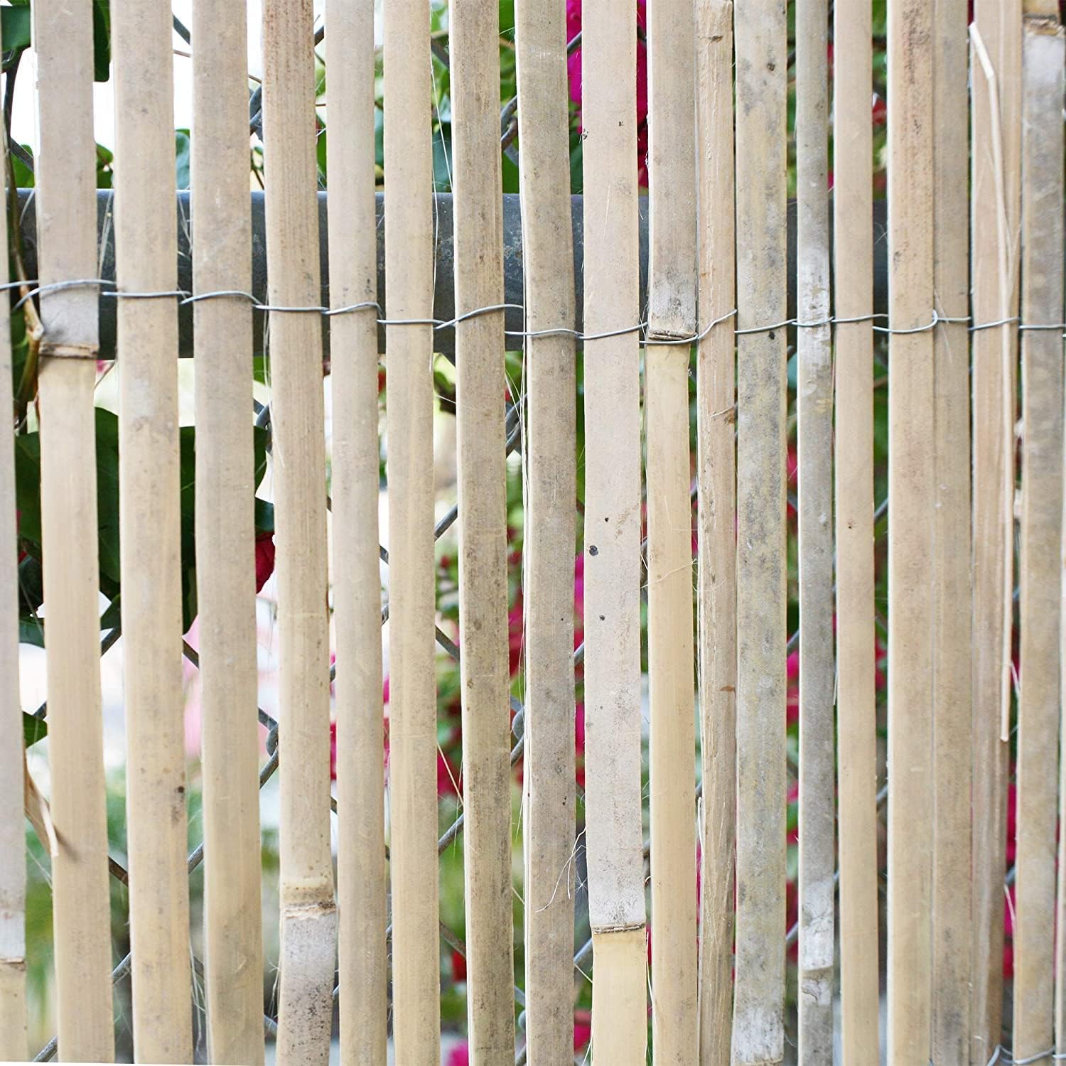 Natural Split Rolled Bamboo Fence Panel 6 ft H x 6 ft L K706904