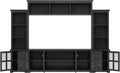 Black 104 Inch Entertainment Wall Unit with Tempered Glass Door U65357