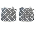 Grey Geometry U-Shape Chair Cushions Set of 2 16x17 Inch with Ties I65018