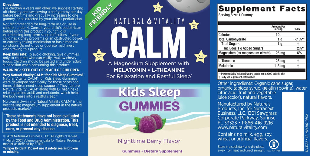 Nighttime Berry Magnesium Supplement Gummies, 120 Count R133