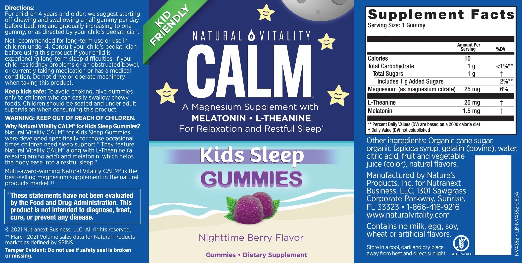 Nighttime Berry Magnesium Supplement Gummies, 120 Count R133