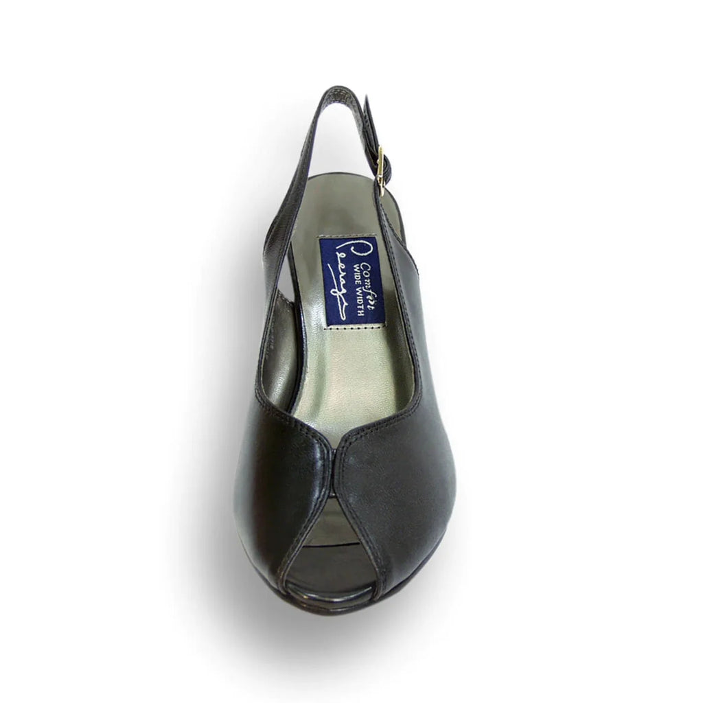 Wide Width Leather Slingback Pumps Z15352