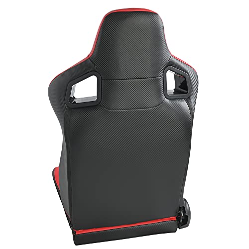 Black & Beige PVC Leather Bucket Seats with Sliders V70739