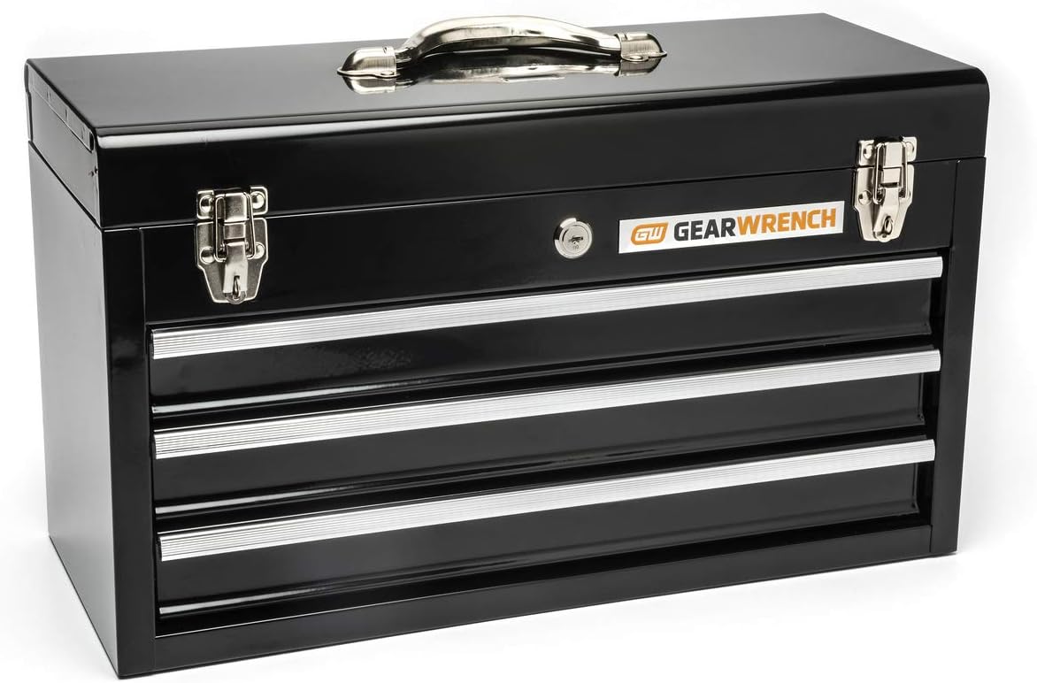 20inch 3 Drawer Steel Tool Box Black Q722