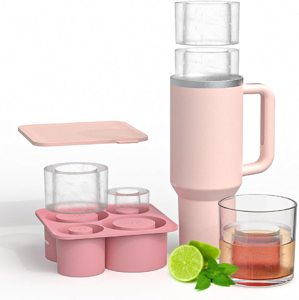 4 Pcs Silicone Ice Cube Tray with Lid M825046