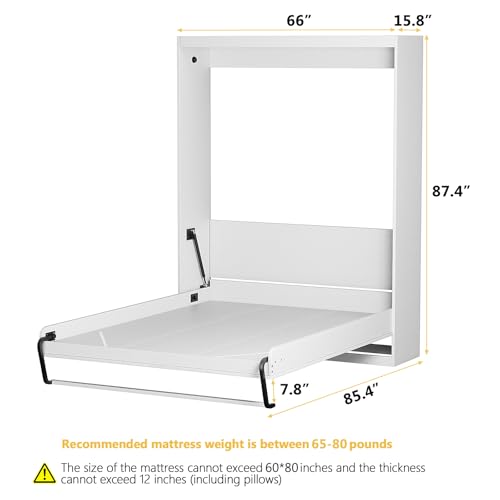 White Twin Size Murphy Wall Bed W88900