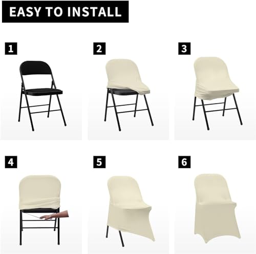 100 PCS Black Stretch Spandex Folding Chair Covers Z7836