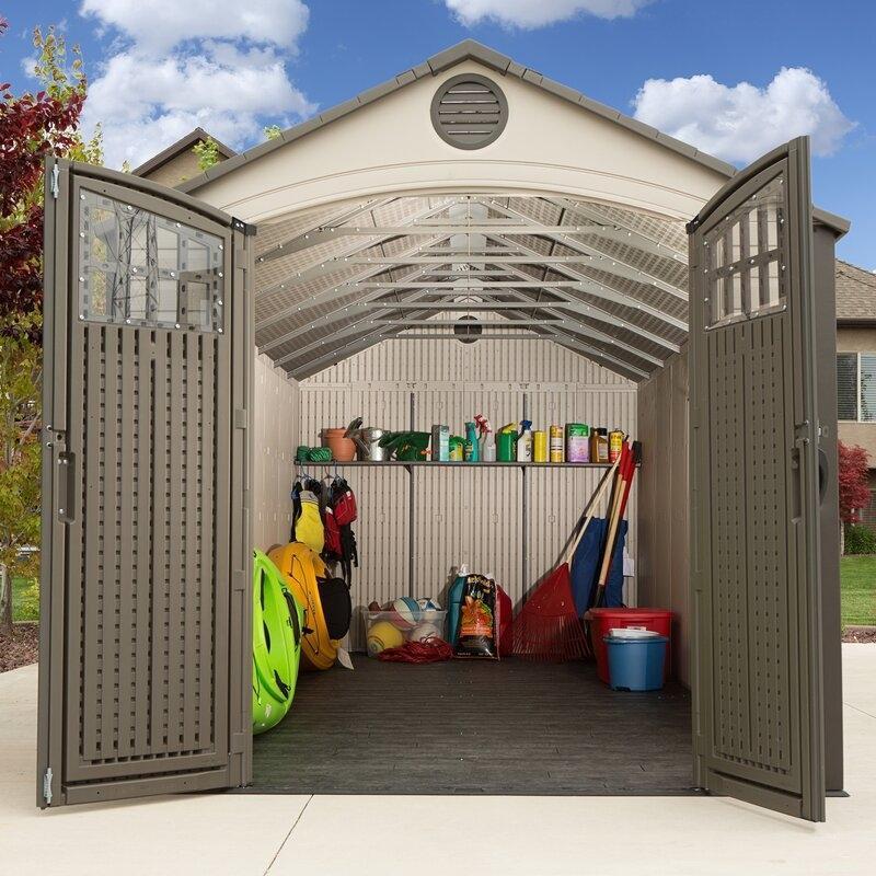 8 ft. W x 20 ft. D Plastic Storage Shed X448