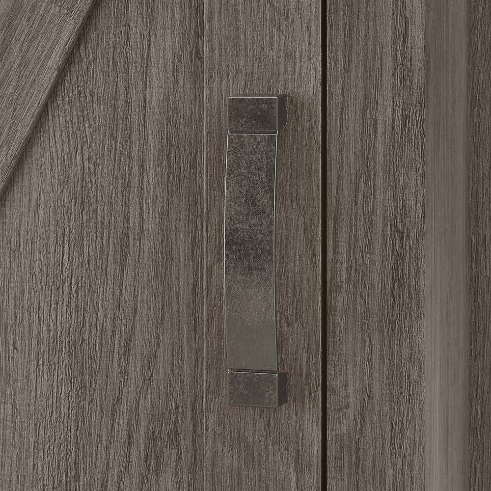 Restored Gray Entertainment Center with Shelves T8473