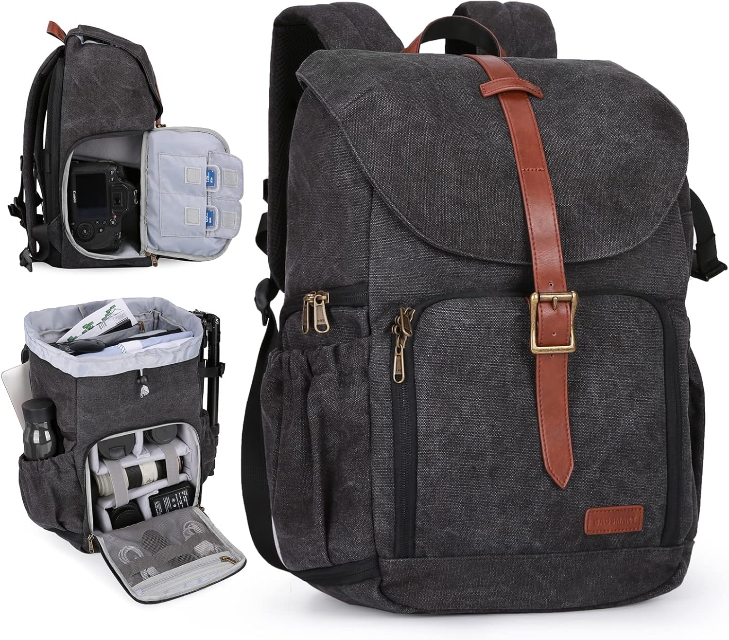 Pink Waterproof DSLR Camera Backpack with Rain Cover W245930