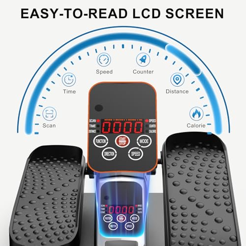 Under Desk Elliptical Machine 5 Modes 12 Speeds Low Impact Mini Electric Leg Exerciser with Non-Slip Mat V351