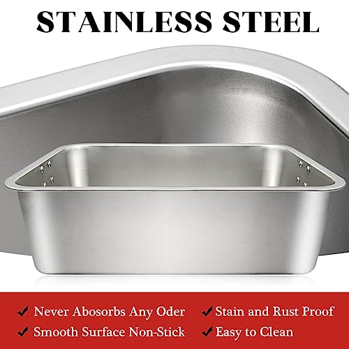 Stainless Steel Cat Litter Box, 20" x 14" x 6" Large Metal Litter Box X573
