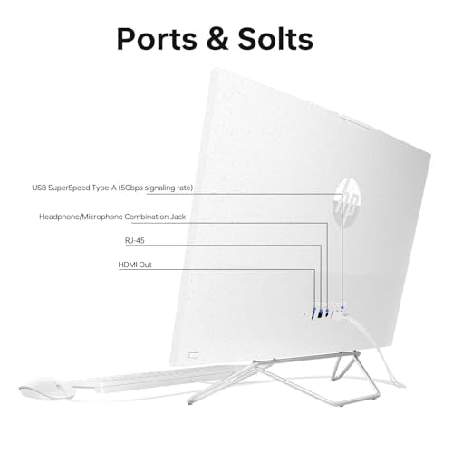 White 27" FHD Touchscreen All-in-One Desktop, AMD Ryzen 7 5700U, 32GB DDR4 RAM, 1TB PCIe M.2 SSD, Windows 11 Pro W5548