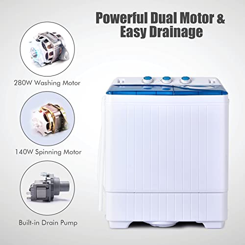 Compact Twin Tub Portable Washing Machine (Grey+White) Z59850