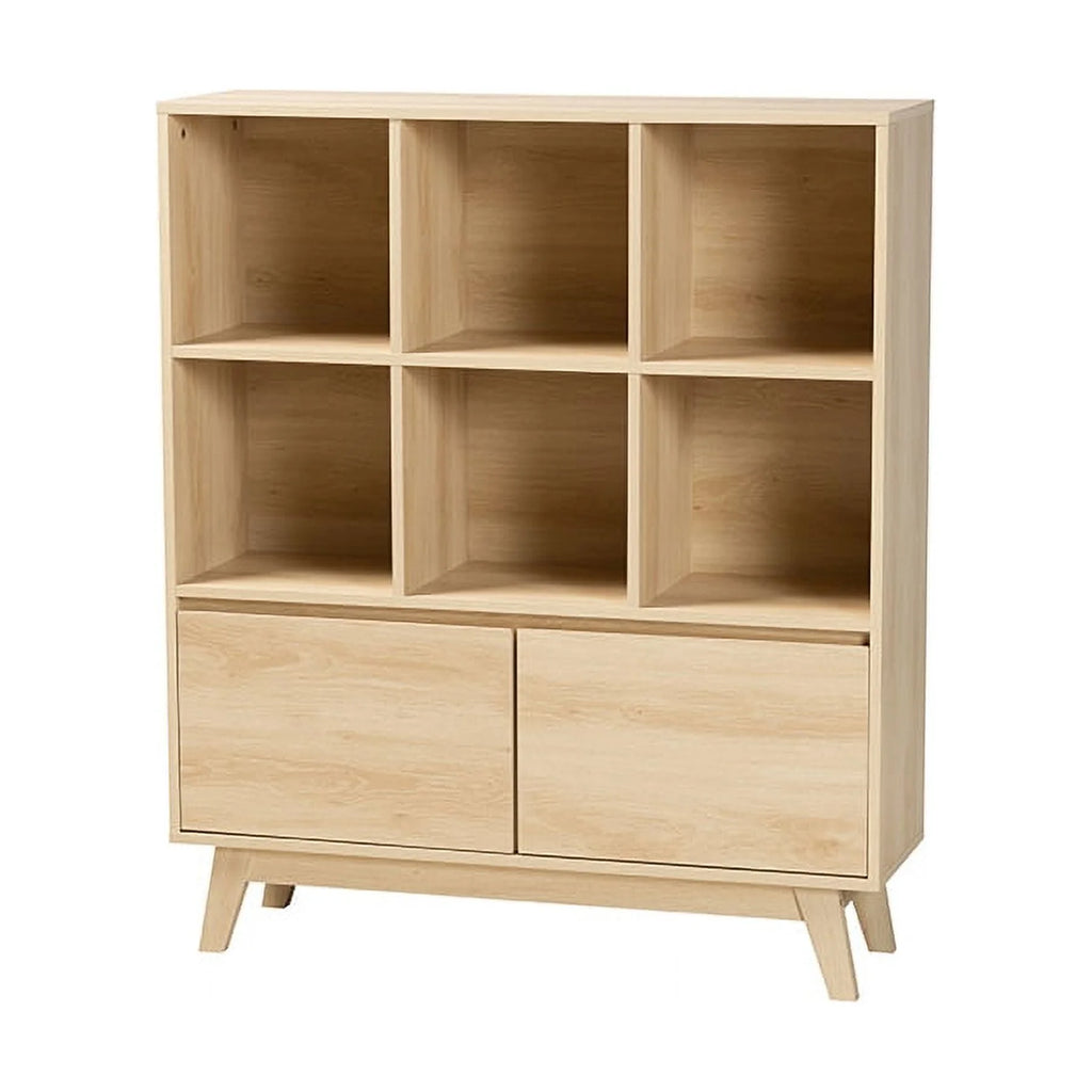 Oak Brown Finished Wood Bookshelf N163