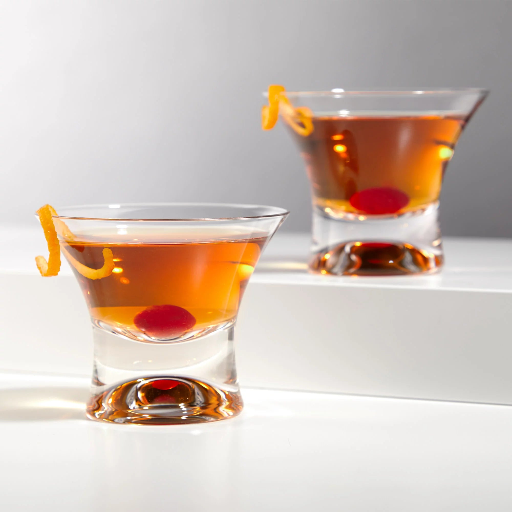 Heavy Base Crystal Manhattan Glasses Cocktail Glass Set J91485