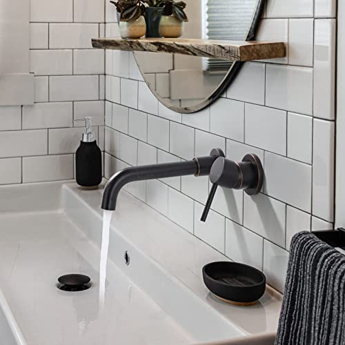Black and Gold Single Handle Swivel Spout Bathroom Faucet with Rough-in Valve O7191