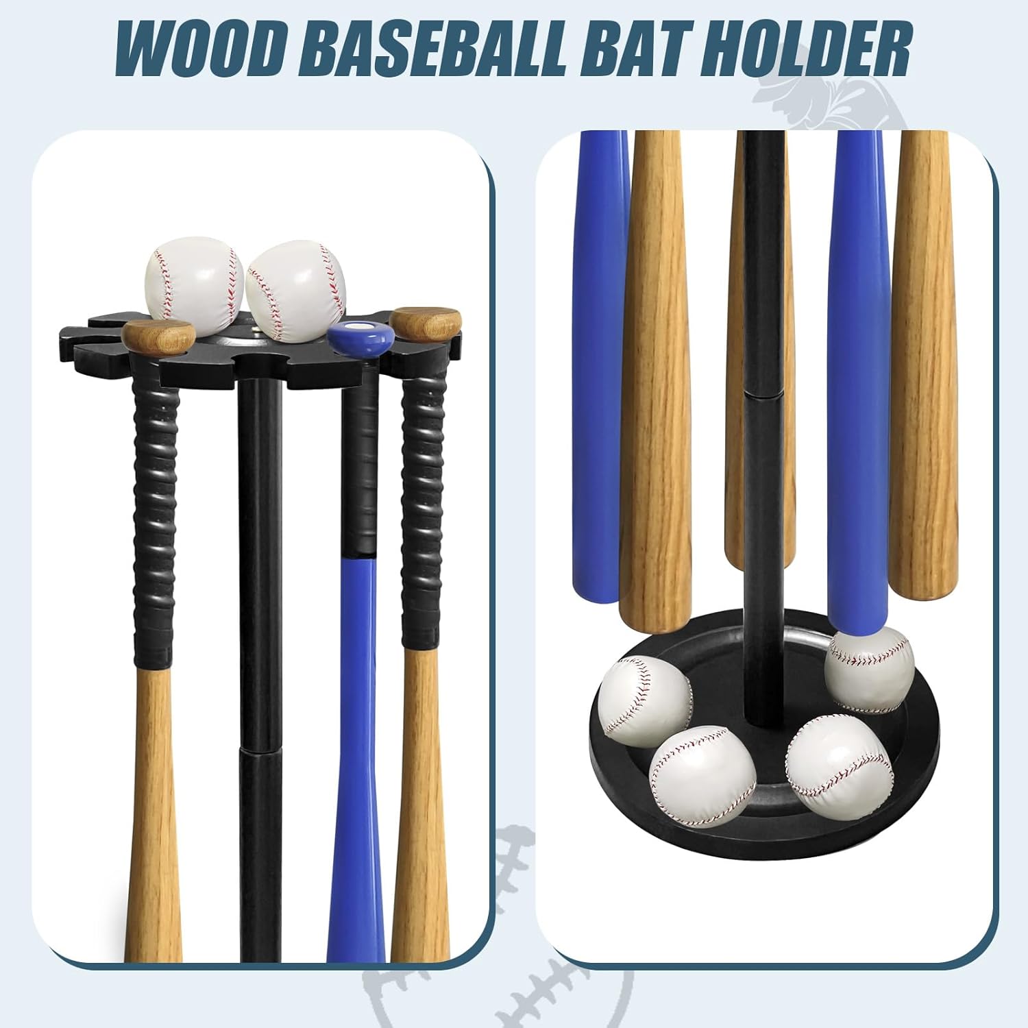 Wooden Baseball Bat Storage Rack Holds 10 Bats T67404