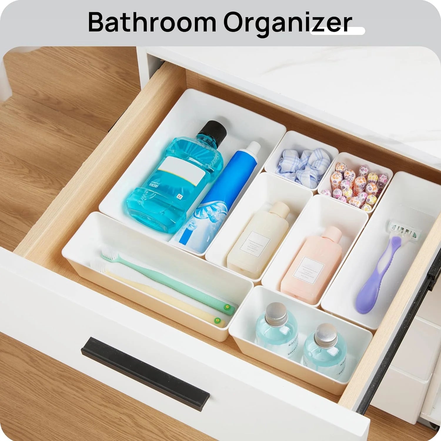 25 PCS Black Plastic Drawer Organizer Trays Set P816