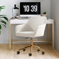 White Swivel Desk Chair with Wheels M7245