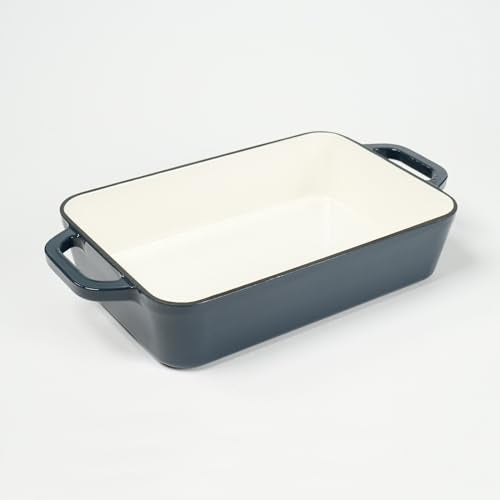 Red Enameled Cast Iron Rectangle Roasting Pan L44369