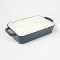 Red Enameled Cast Iron Rectangle Roasting Pan L44369