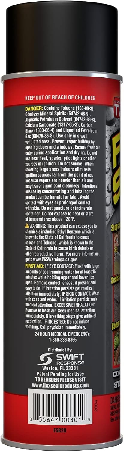 14 oz 2-Pack Black Waterproof Rubber Spray Sealant Coating Z551120