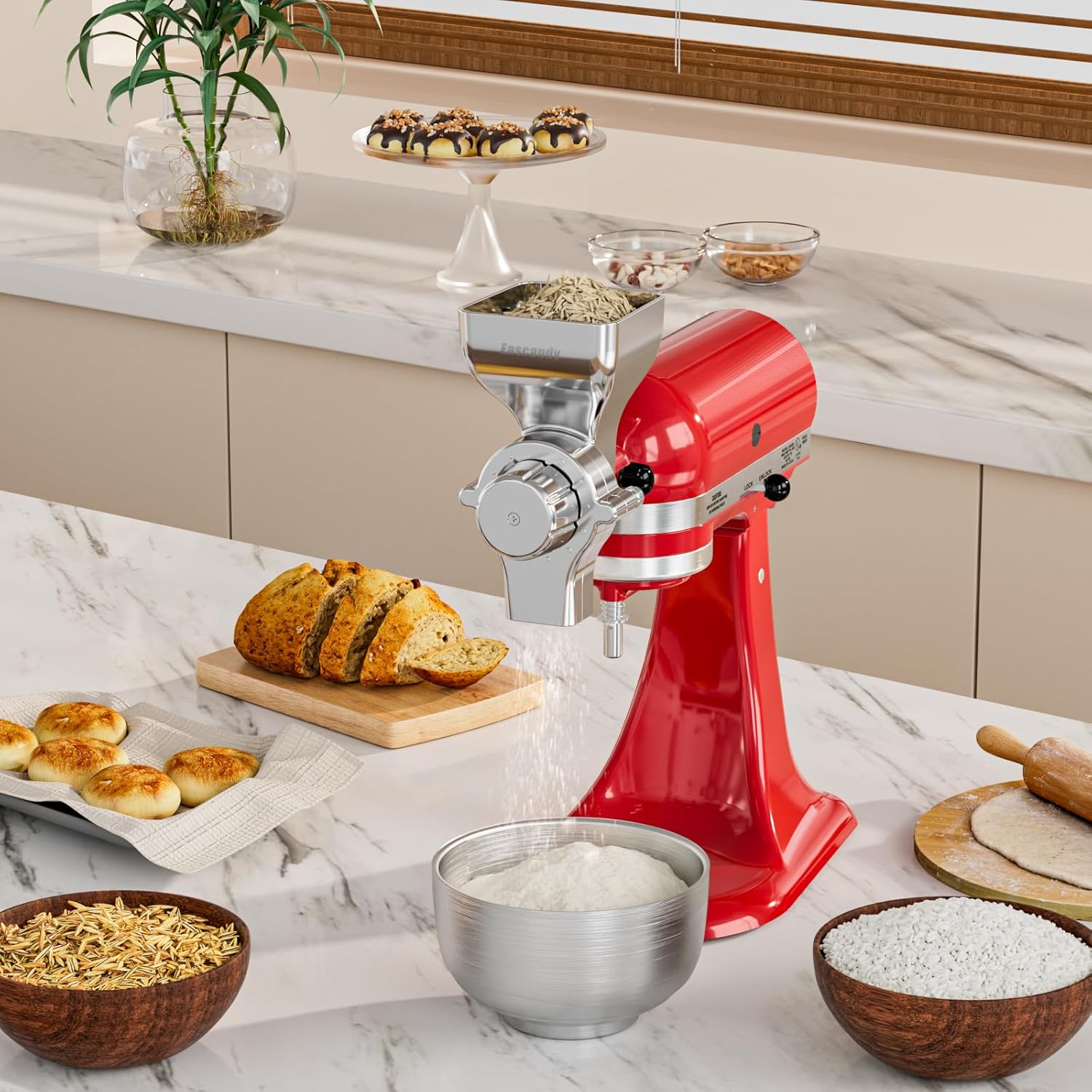 All Metal Grain Mill Attachment for KitchenAid Stand Mixer V78602