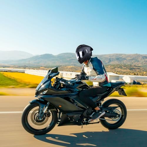 Matt Black Medium Full Face Modular Motorcycle Helmet D7319
