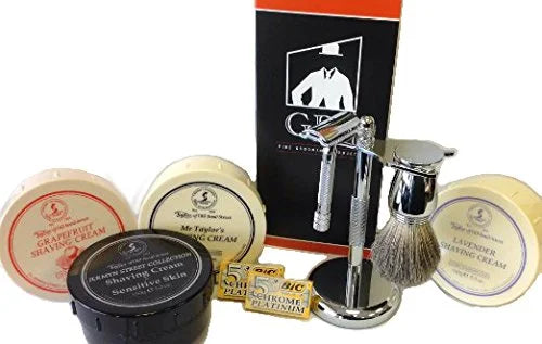 Shaving Gift Set with Safety Razor, 10 Pack of Blades, Badger Brush G775507