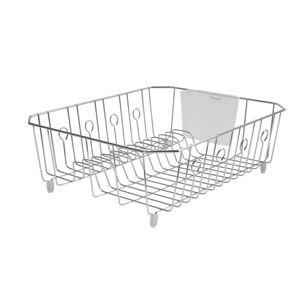 Large Chrome Dish Drying Rack with Utensil Holder B2295