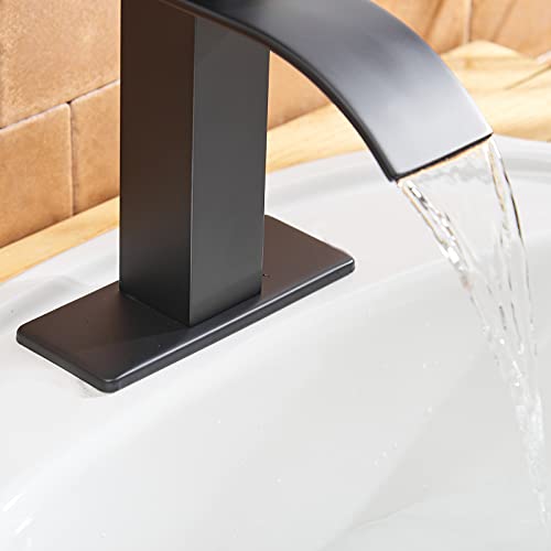 Oil Rubbed Bronze Waterfall Single Hole Bathroom Faucet with Pop Up Drain G369