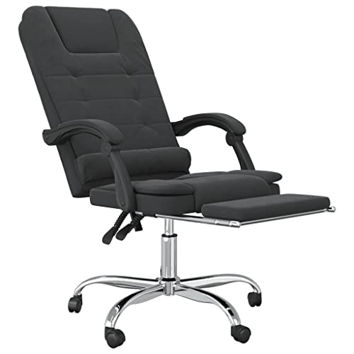 Black Velvet Massage Reclining Office Chair K258344
