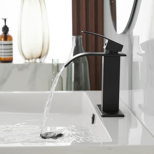 Oil Rubbed Bronze Waterfall Single Hole Bathroom Faucet with Pop Up Drain G369