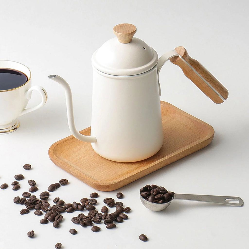 Beige Stainless Steel Gooseneck Coffee Kettle O311040