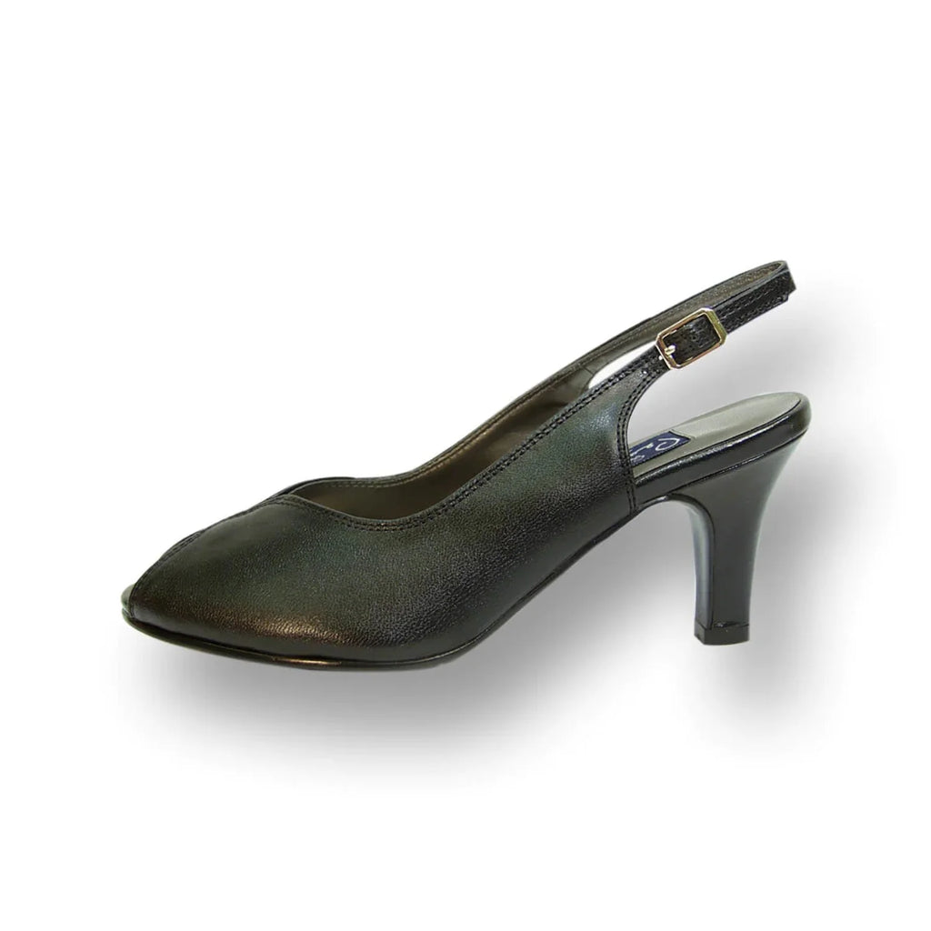 Wide Width Leather Slingback Pumps Z15352