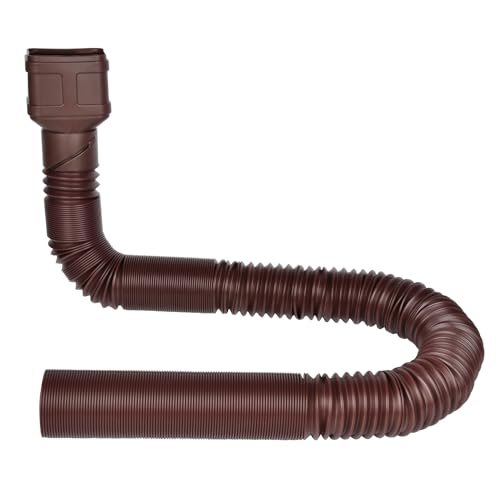 2" ID 8.5ft Brown Flexible Downspout Extension Pipe, 2-Pack I6021