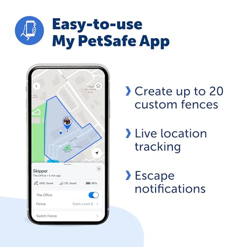 GPS Dog Collar with App, Waterproof Rechargeable (Blue, Grey) T4716