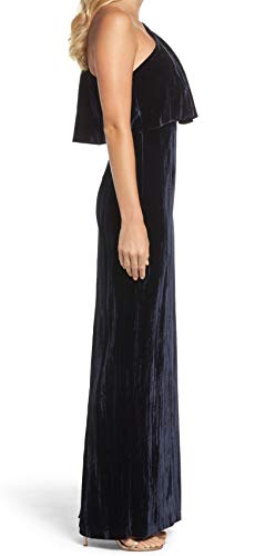 Long Velvet One Shoulder Dress R6918