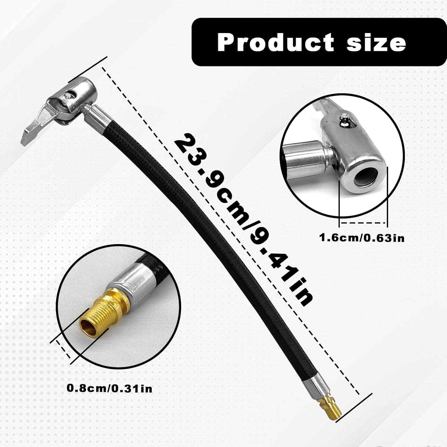 Rubber Tire Inflator Hose Adapter (9.2inch) Q1125