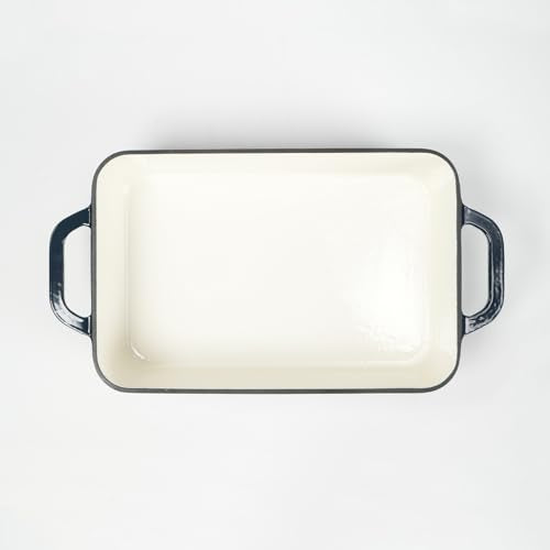 Red Enameled Cast Iron Rectangle Roasting Pan L44369