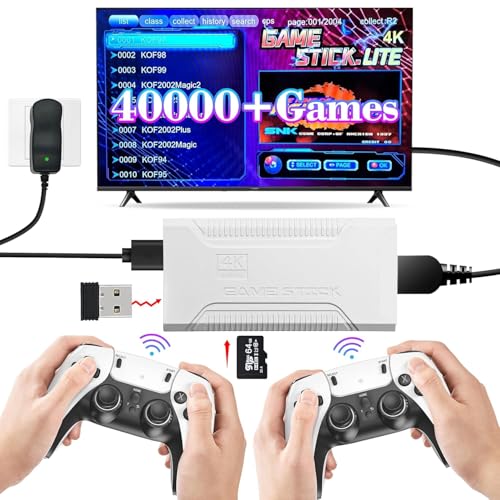 White 64GB 4K HDMI Video Game Console with Dual Wireless Controllers Y30357