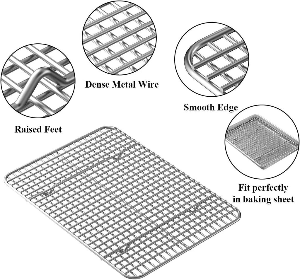 Stainless Steel Baking Sheet with Rack, 10x8x1 Inch M856289