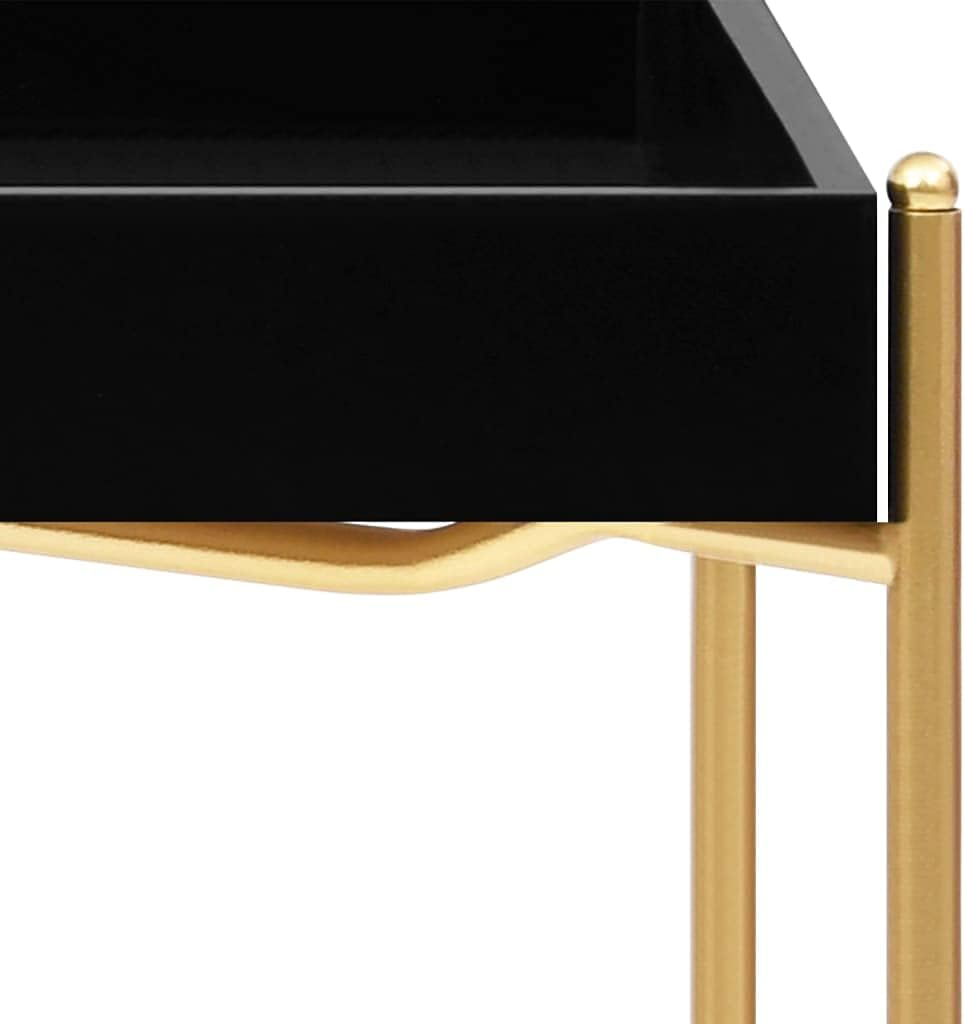 Black and Gold 15"x15"x15.2" MDF Side Table Q282