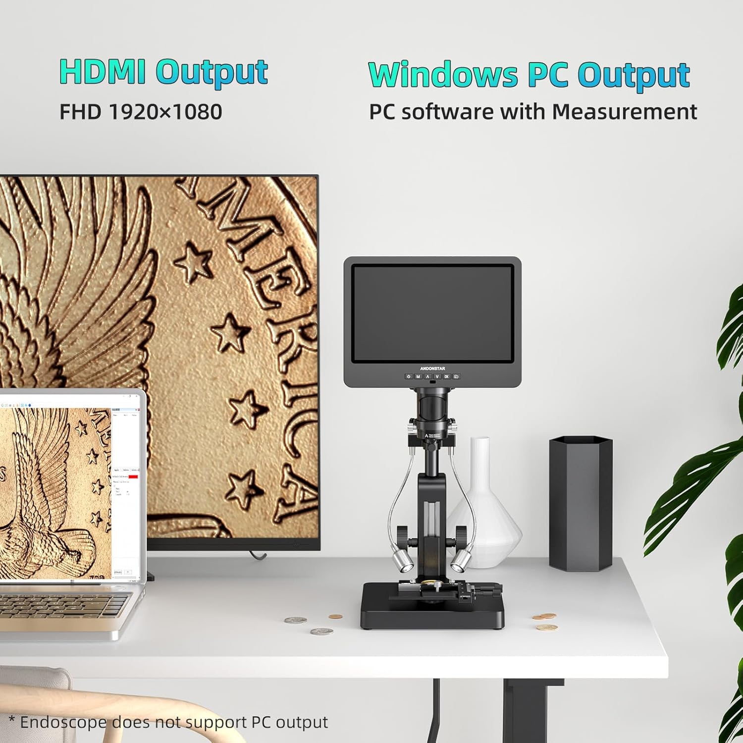 20X-5000X HDMI Digital Microscope with 10.1'' LCD Screen J248373