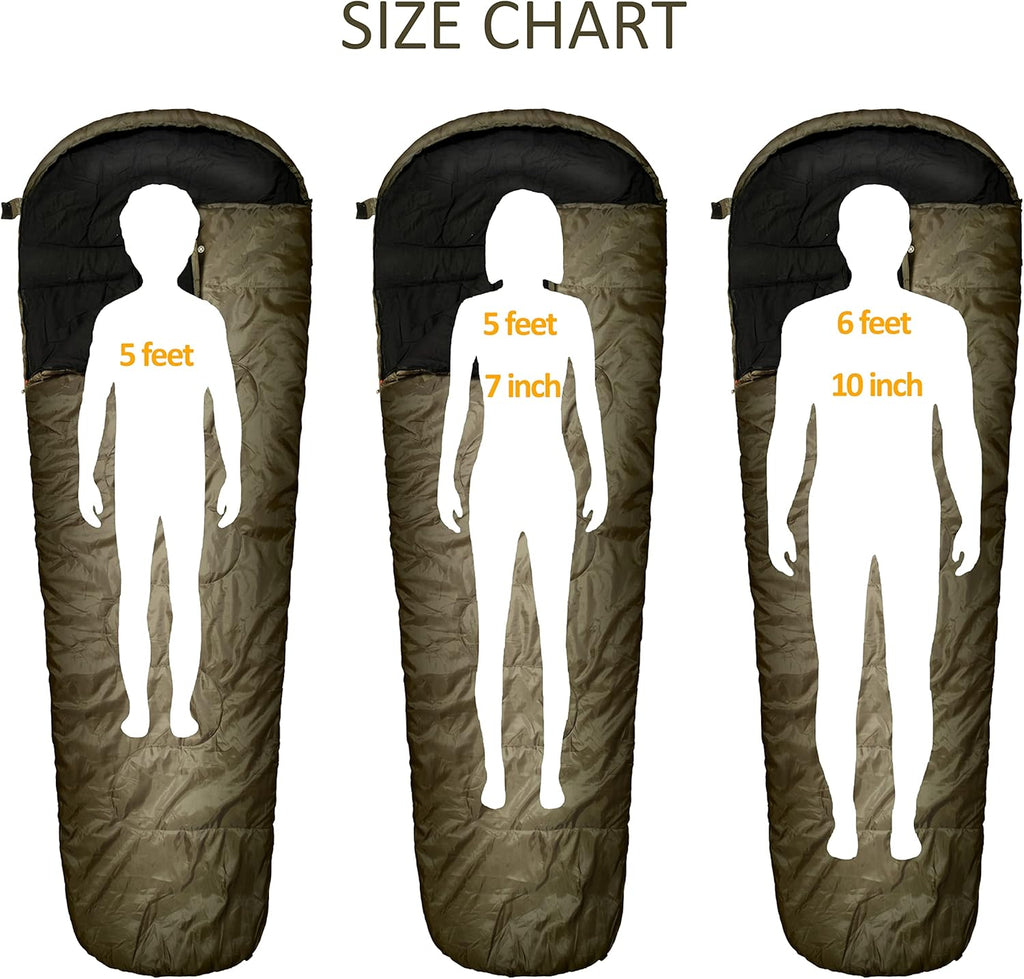 0°F Winter Sleeping Bag for Adults, Mummy Sleeping Bag with Compression Sack, XL 90.6 in Y29059