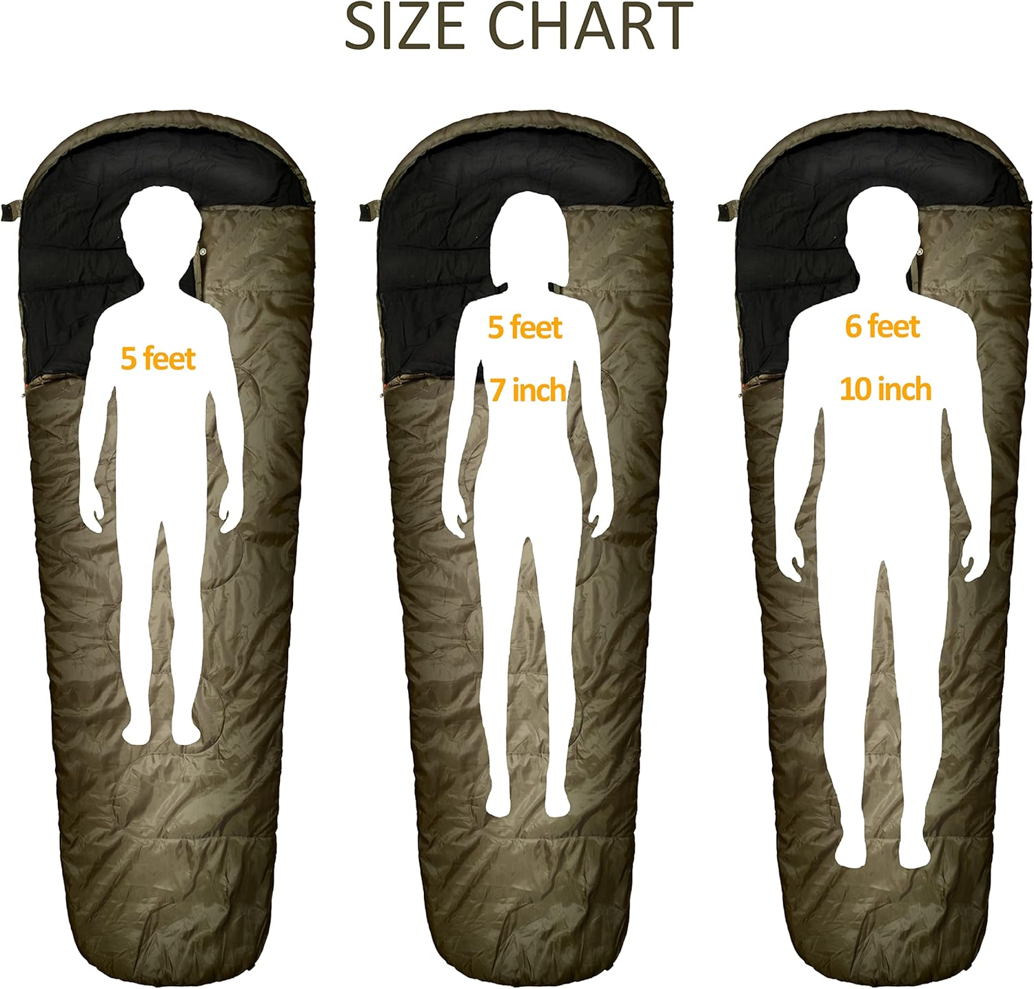 0°F Winter Sleeping Bag for Adults, Mummy Sleeping Bag with Compression Sack, XL 90.6 in Y29059